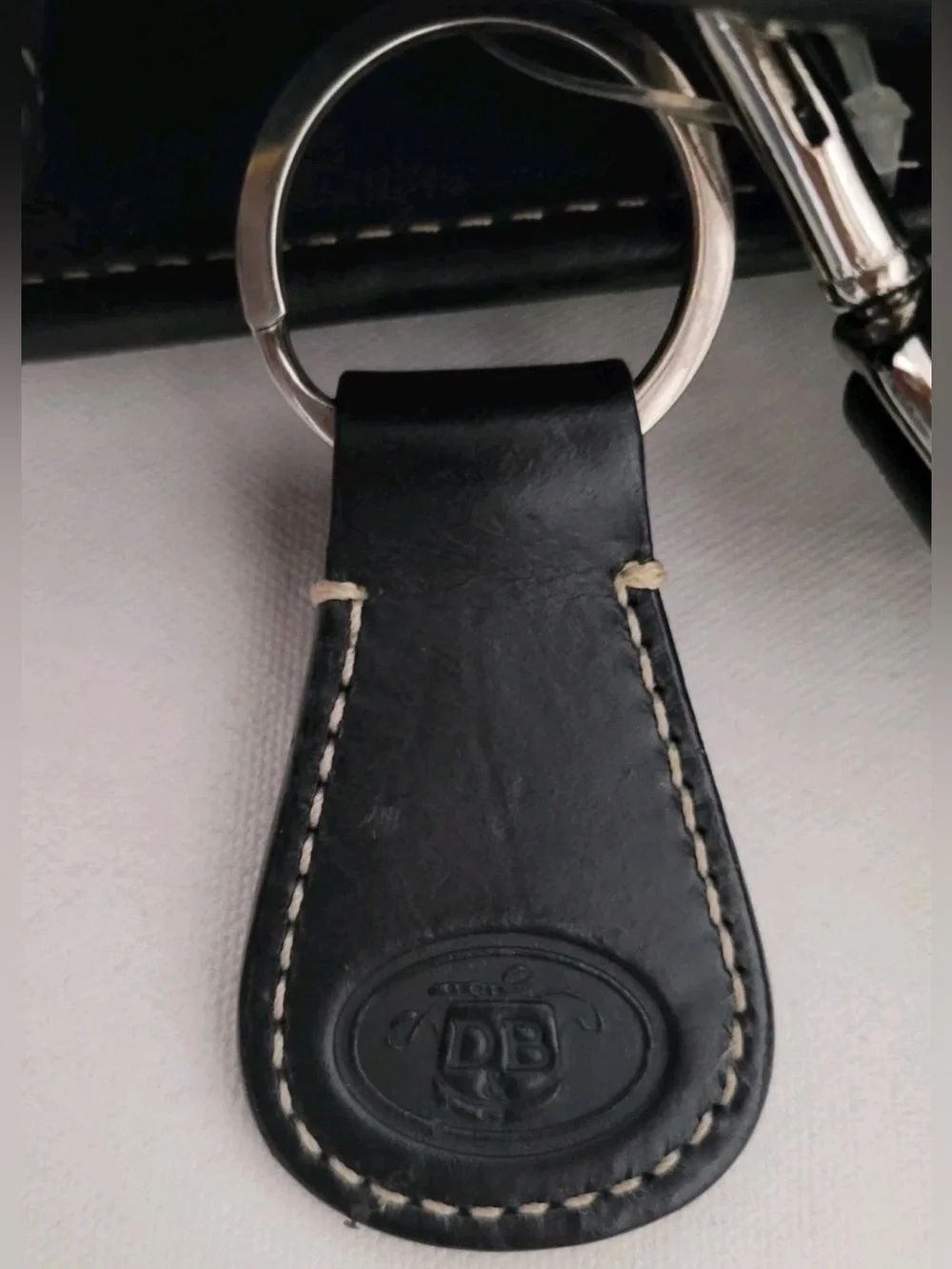 Dooney & Bourke Monogram Tote Crossbody Bag Navy Canvas Black Leather Trim